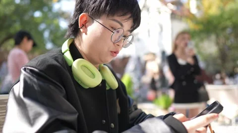 A stylish cafe that is a hot topic on SNS in Shanghai, China. Many people are Stock Footage 300929157