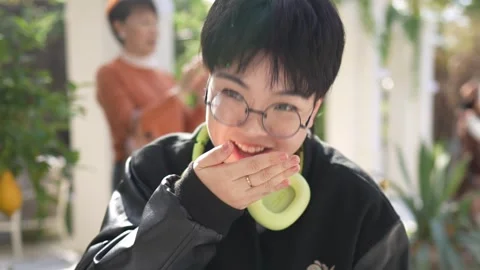 A stylish cafe that is a hot topic on SNS in Shanghai, China. Many people are Stock-Footage 300933420