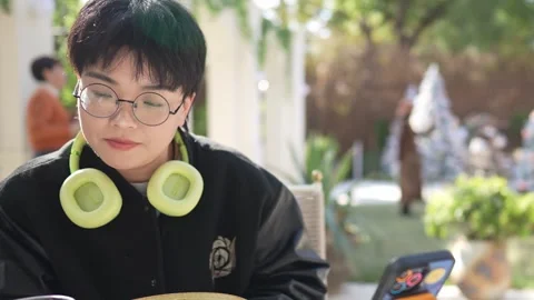 A stylish cafe that is a hot topic on SNS in Shanghai, China. Many people are Stock-Footage 300933832