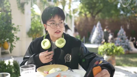 A stylish cafe that is a hot topic on SNS in Shanghai, China. Many people are 스톡 동영상 300935559