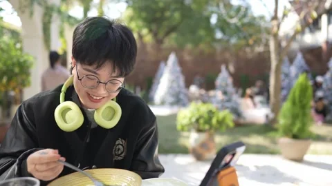 A stylish cafe that is a hot topic on SNS in Shanghai, China. Many people are Stock Footage 300935954