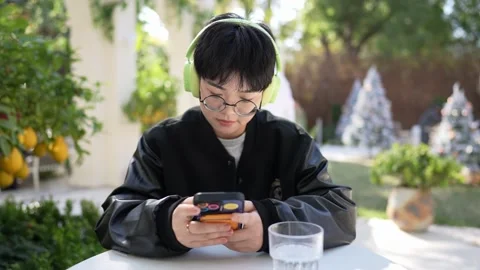 Stylish cafe that is hot topic on SNS in Shanghai, China. Many people are taking Stock Footage 301720692