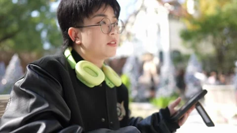 A stylish cafe that is a hot topic on SNS in Shanghai, China. Many people are Stock Footage 301739585