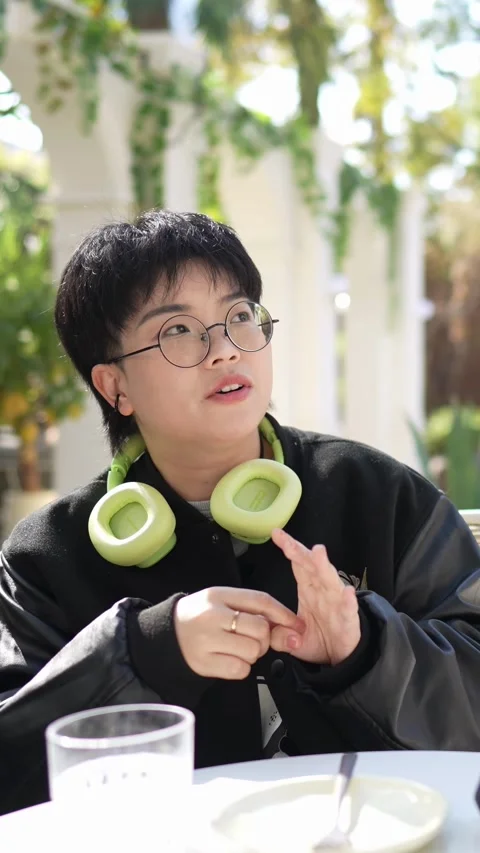 A stylish cafe that is a hot topic on SNS in Shanghai, China. Many people are Video stock 302417788