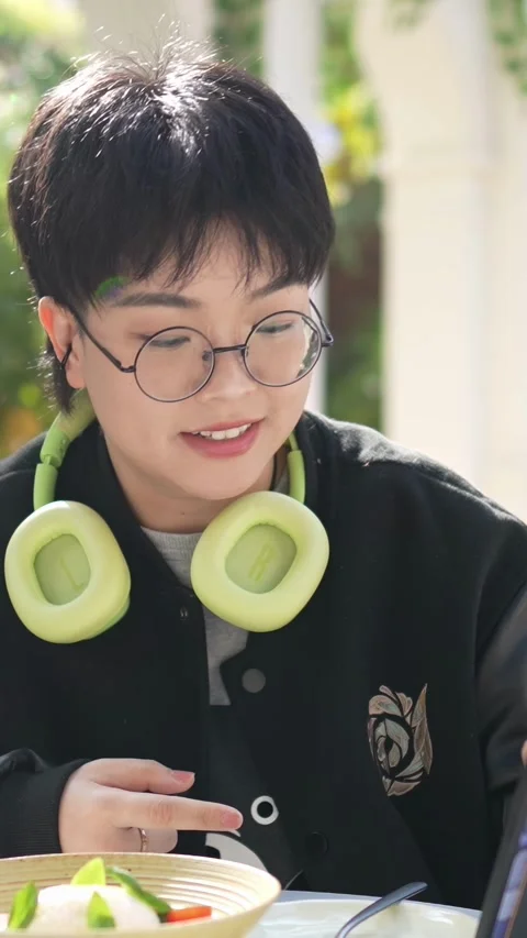 A stylish cafe that is a hot topic on SNS in Shanghai, China. Many people are Stock-Footage 302427374