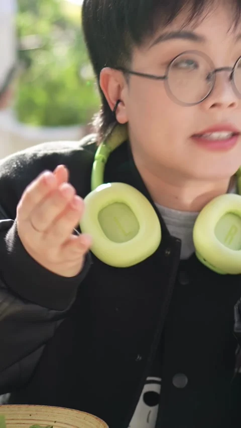 A stylish cafe that is a hot topic on SNS in Shanghai, China. Many people are Stock Footage 302428256