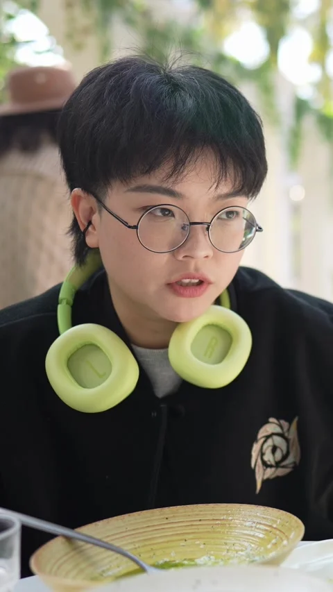 A stylish cafe that is a hot topic on SNS in Shanghai, China. Many people are Stock Footage 302432727