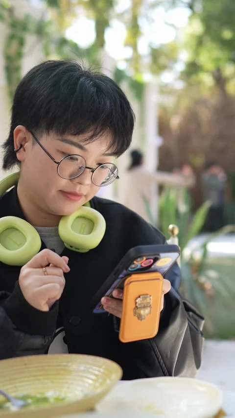 A stylish cafe that is a hot topic on SNS in Shanghai, China. Many people are Stock Footage 302553689