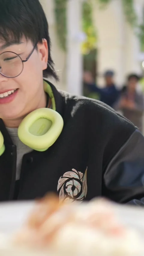 A stylish cafe that is a hot topic on SNS in Shanghai, China. Many people are Video stock 302573802