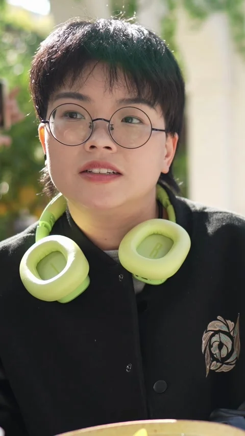 A stylish cafe that is a hot topic on SNS in Shanghai, China. Many people are Stock Footage 302574692