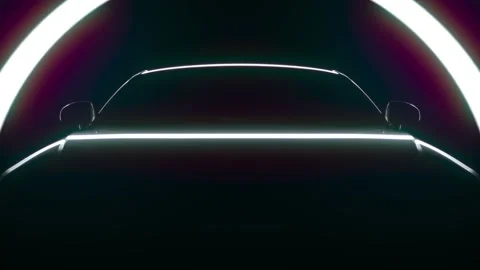 Stylish car in the rays of light. In Ultra HD 4k. Сyclic animation, looped Stock Footage 85610454