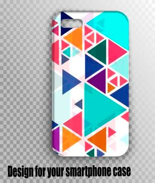 Stylish case for mobile smart phone color geometry style Stock Illustration