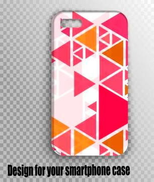 Stylish case for mobile smartphone pink geometry style Stock Illustration