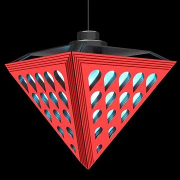 Stylish ceiling lamp with refractive elements. Design concept. 3D illustration 스톡 일러스트