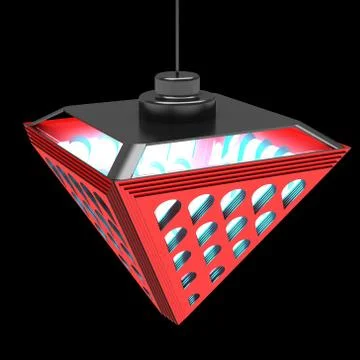 Stylish ceiling lamp with refractive elements. Design concept. 3D illustration Stock Illustration