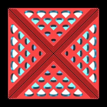 Stylish ceiling lamp with refractive elements. Design concept. 3D illustration Stock Illustration