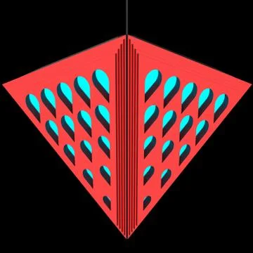 Stylish ceiling lamp with refractive elements. Design concept. 3D illustration Stock Illustration