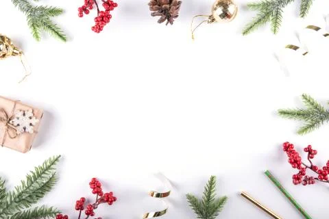 Stylish Christmas background with decorative elements for new year Stock Photos