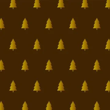 Stylish christmas tree pattern. Vector illustration. gold pattern Stock Illustration