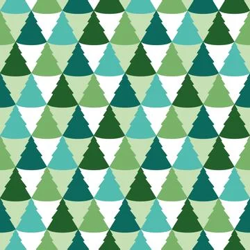 Stylish christmas tree pattern. Vector illustration. Green and blue Christmas Illustrazione stock
