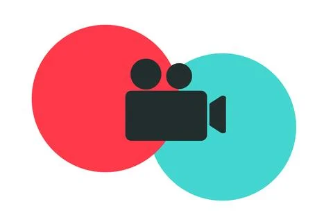 Stylish cinema camera icon. Vector. Stock Illustration