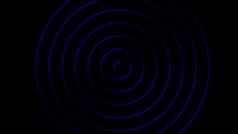 Stylish circular tracery blue waves, modern geometry motion dark background Stock Footage 264305859