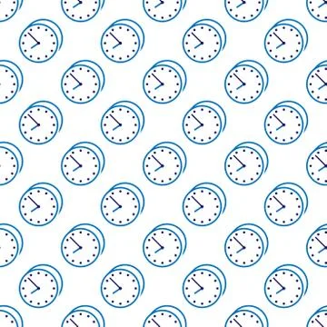 Stylish clock seamless pattern Stock Illustration