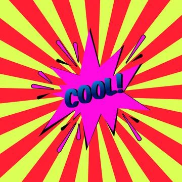 Stylish colorful retro comic speech bubbles. Comic Effects text COOL.style .. Illustrazione stock