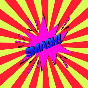 Stylish colorful retro comic speech bubbles. Comic Effects text SMASH.style.. Stock Illustration