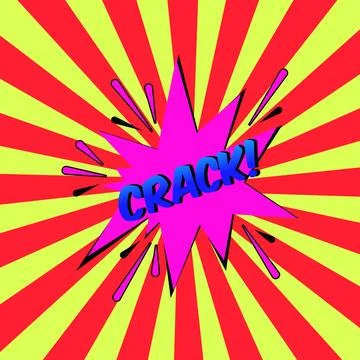 Stylish colorful retro comic speech bubbles. Comic Effects text CRACK.style.. Stock Illustration