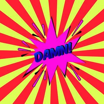 Stylish colorful retro comic speech bubbles. Comic Effects text DAMN.style .. Stock Illustration
