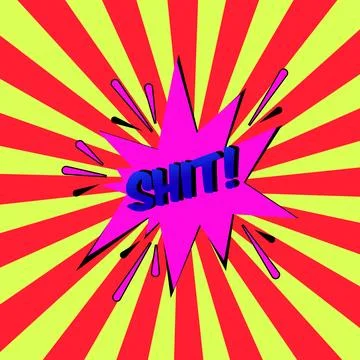 Stylish colorful retro comic speech bubbles. Comic Effects text SHIT.style .. Stock Illustration