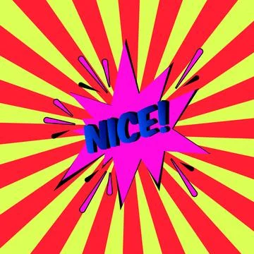 Stylish colorful retro comic speech bubbles. Comic Effects text NICE.style .. Stock Illustration