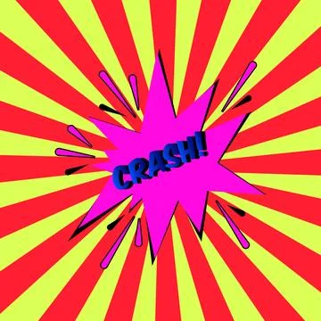 Stylish colorful retro comic speech bubble.Comic Effects text CRASH. cartoo.. Stock Illustration
