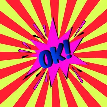 Stylish colorful retro comic speech bubble.Comic Effects text OK. cartoon p.. Stock Illustration