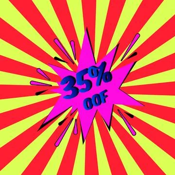 Stylish colorful retro comic speech bubble.Comic Effects text 35%OFF. carto.. Stock Illustration