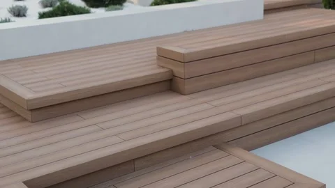 A Stylish Composite Decking Design Tailored For Modern Outdoor Spaces And Stock Footage 314277434