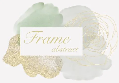 A stylish composition for a business card is a frame made of watercolor spots Stock Illustration
