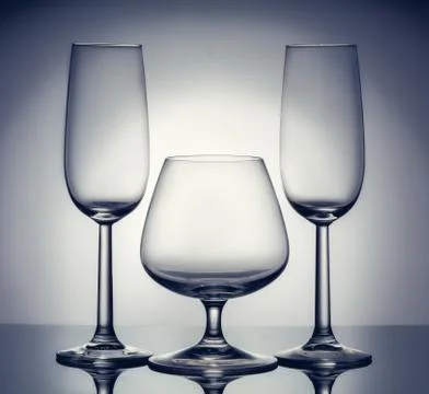 Stylish composition of three glasses Fotos Stock