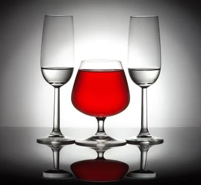 Stylish composition of three glasses Stock Photos