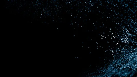 Stylish cool background with dynamic flow of blue light particles (4K) Stock-Footage 126042173