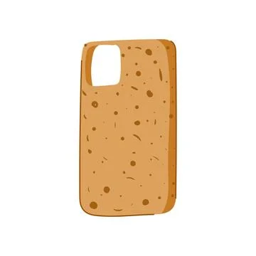 Stylish cork phone case cartoon vector illustration Stock Illustration