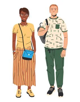 Stylish Couple Isolated. Stock Illustration