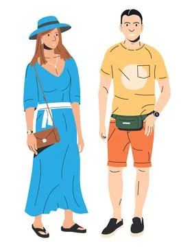 Stylish Couple Isolated. イラスト素材
