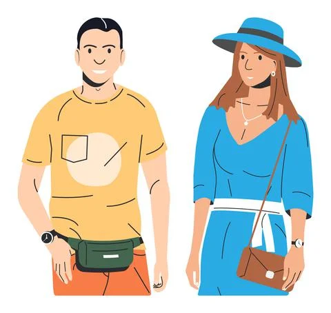 Stylish Couple Isolated. イラスト素材