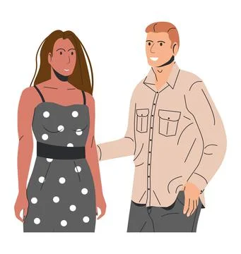 Stylish Couple Isolated. Stock Illustration