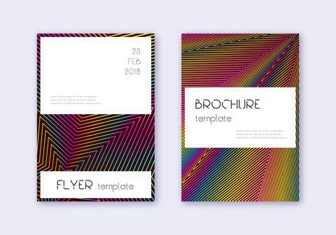 Stylish cover design template set. Rainbow abstrac Illustrazione stock