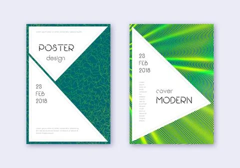 Stylish cover design template set. Green abstract Illustrazione stock