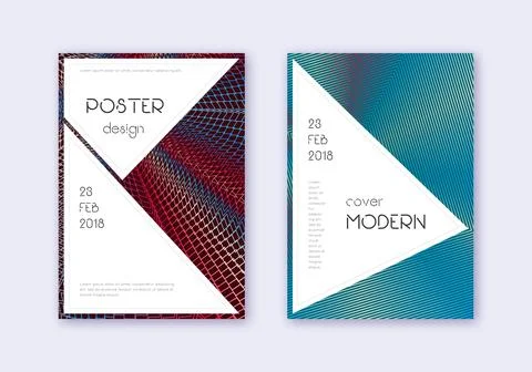Stylish cover design template set. Red white blue Illustrazione stock