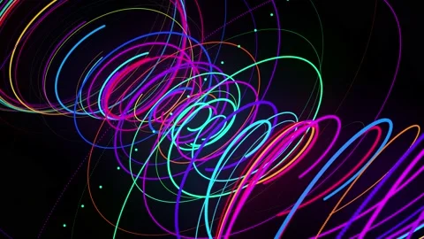Stylish creative abstract background in 4k. colored lines swirling in spiral fly Stock Footage 136459751